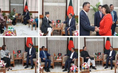 গণপ্রজাতন্ত্রী বাংলাদেশ সরকারের নবনির্বাচিত প্রধানমন্ত্রী তারেক রহমানের সঙ্গে সৌজন্য সাক্ষাৎ করেছেন বিভিন্ন দেশের উচ্চপর্যায়ের প্রতিনিধিরা।